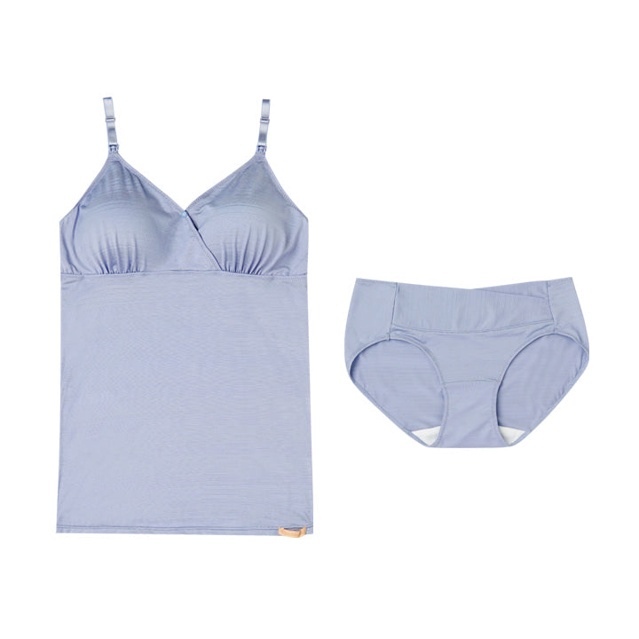 [MOTHERS BABY] - One Touch Air Silk Nursing Camisole & Panties